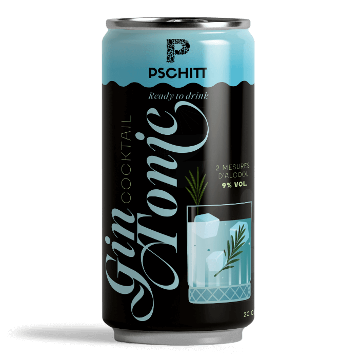 Canette de cocktail Gin Tonic prête à boire.