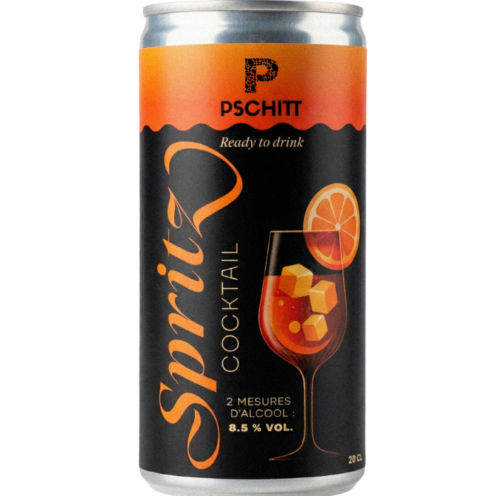 Canette de Spritz cocktail PSCHITT noir et orange