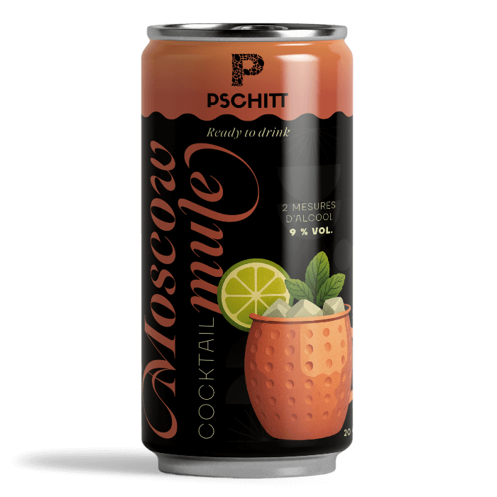 Canette de cocktail Moscow Mule prête à boire.